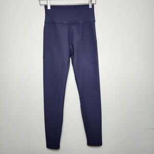 Wilo the Label Navy Blue High Waist Stretch Athleisure Leggings Medium